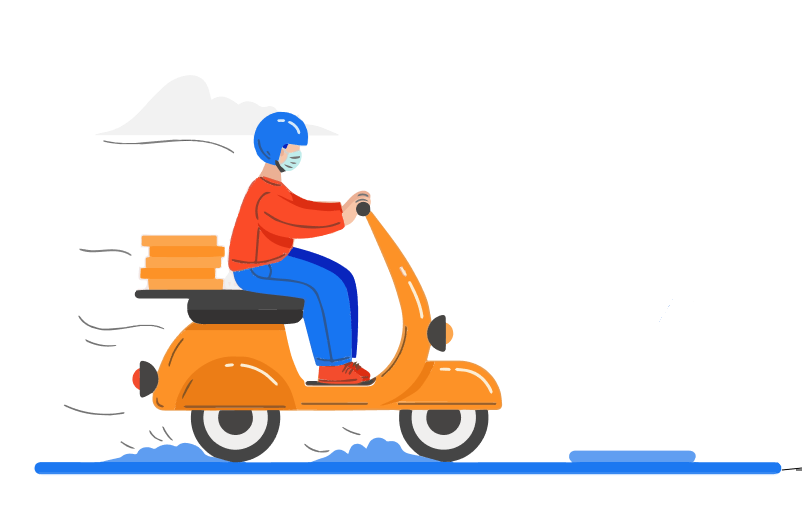 Raftaar delivery rider on a scooter