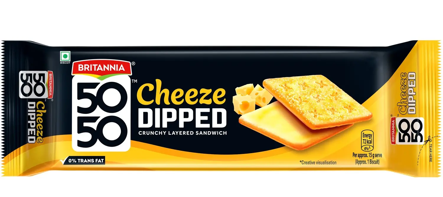 Britannia 50 50 Cheeze Dipped (Mrp 50/-)