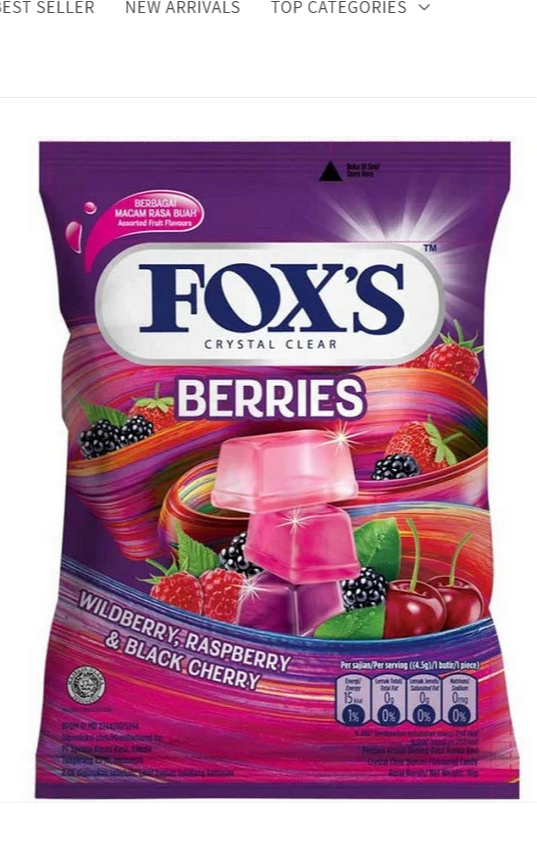 Fox's Crystal Clear Candy Berries (Imported)