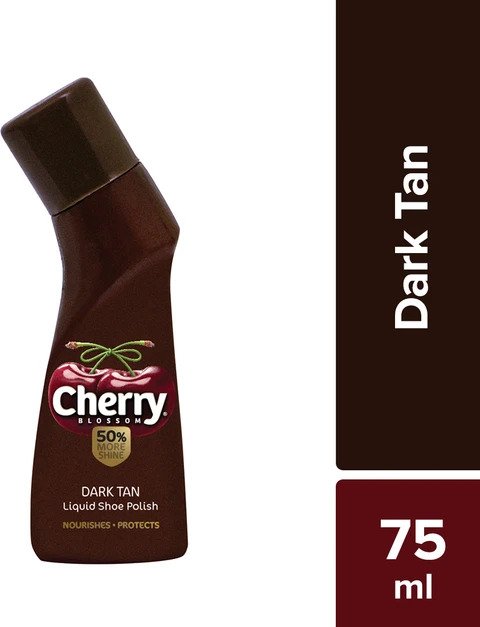 Cherry Blossom Liquid Shoe Polish Dark Tan