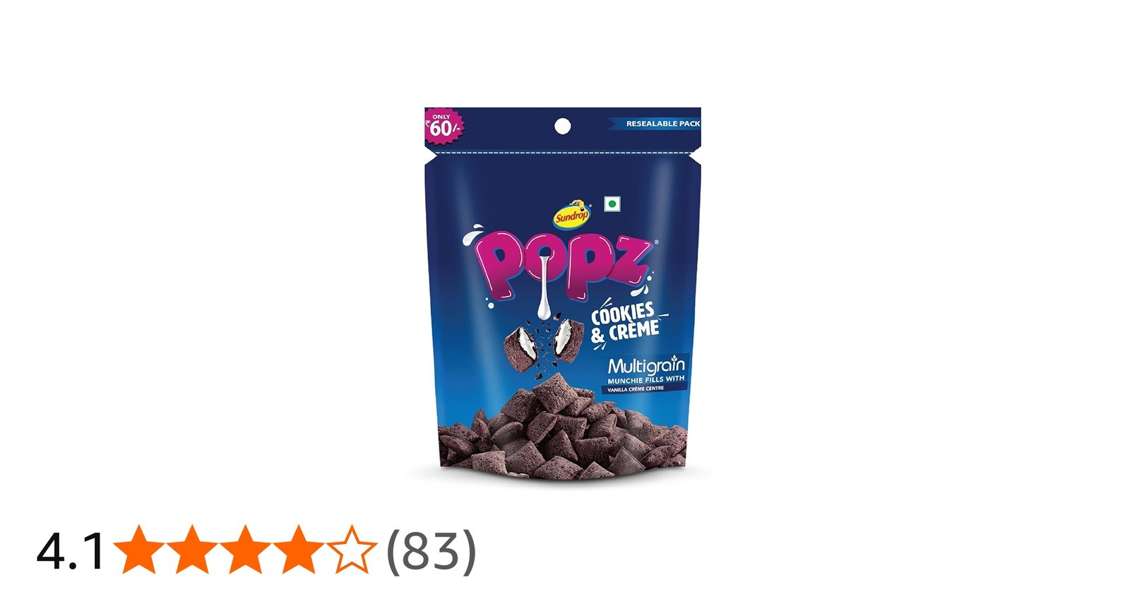 Sundrop Multigrain Cookies & Cream Popz 140 g