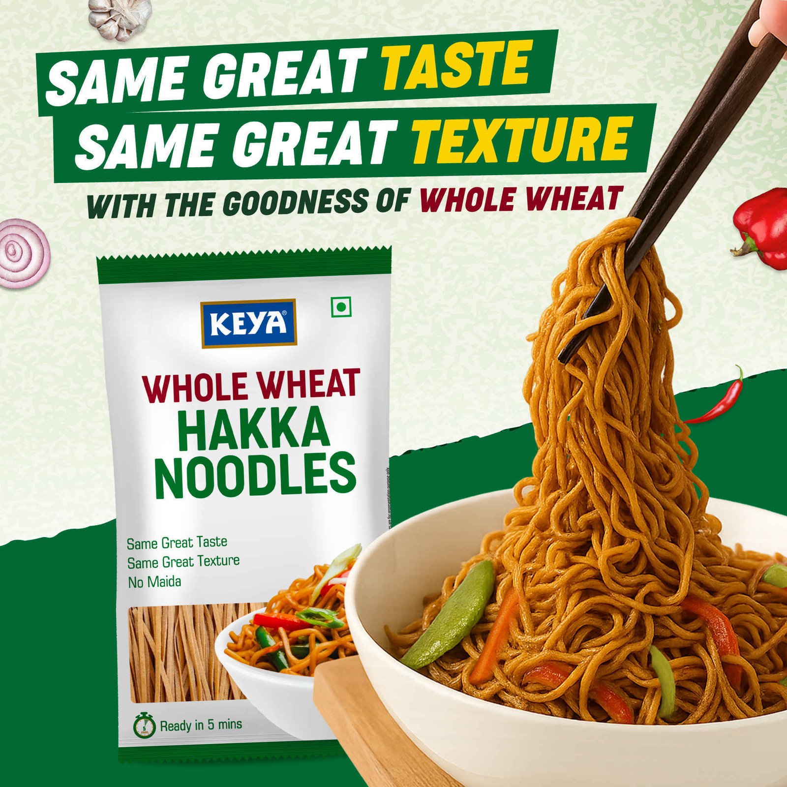 Keya Whole Wheat Hakka Noodles 150 g