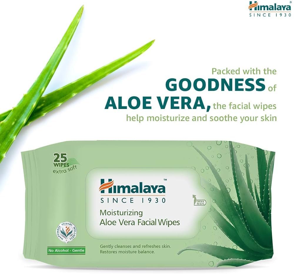 Himalaya Moisturizing Aloe Vera Facial Wipes (25 Nos)
