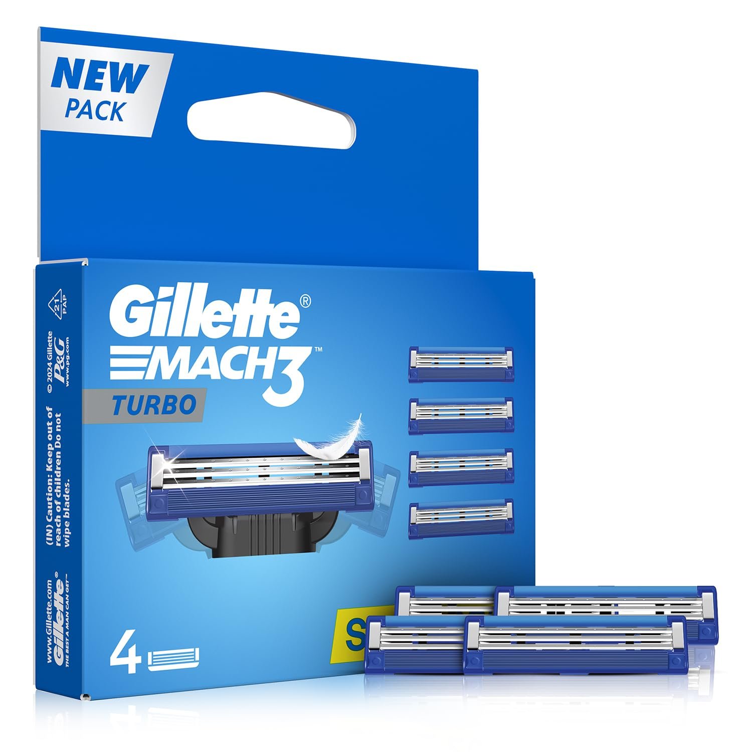 Gillette Mach 3 Men's Razor Cartridge (4 Pices) (Mrp 745/-)