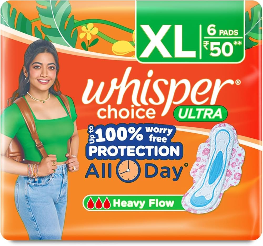 Whisper Choice Ultra Wings XL Sanitary Pads (6 Pads)