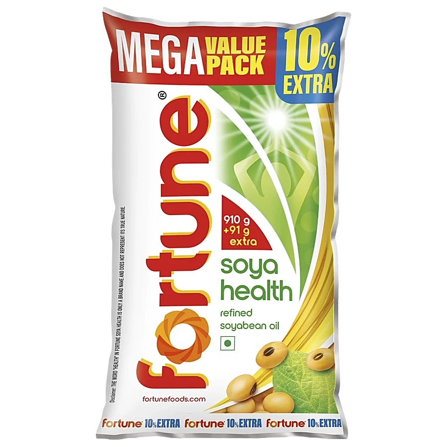 Fortune Refined Soyabean Oil (910 g + 91 g Free)