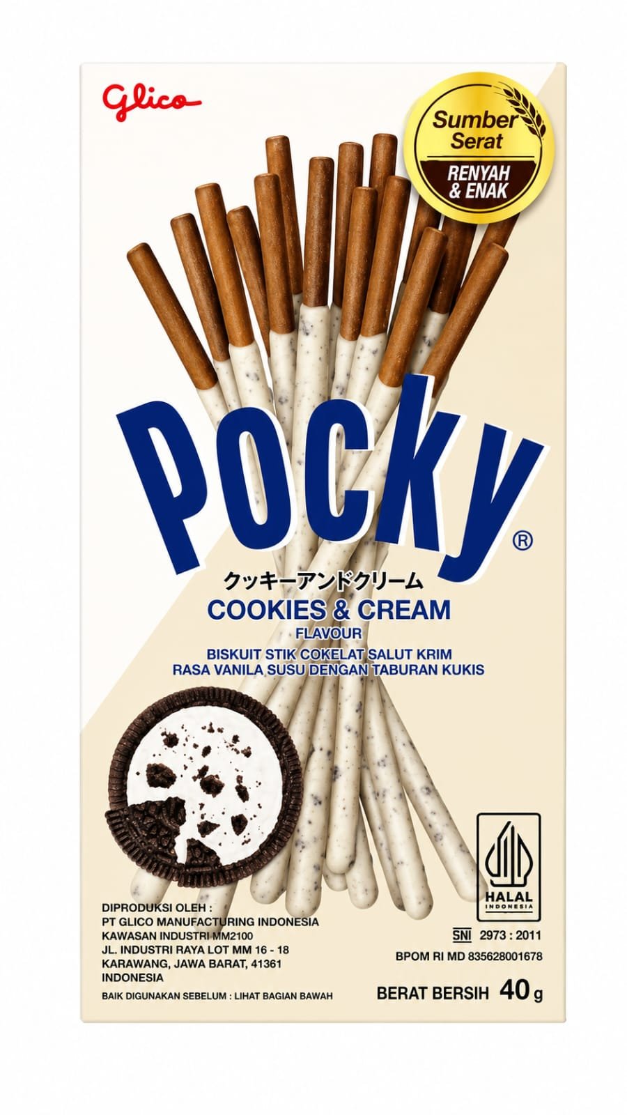Pocky Biskuit Stik Cookies & Cream (Imported)