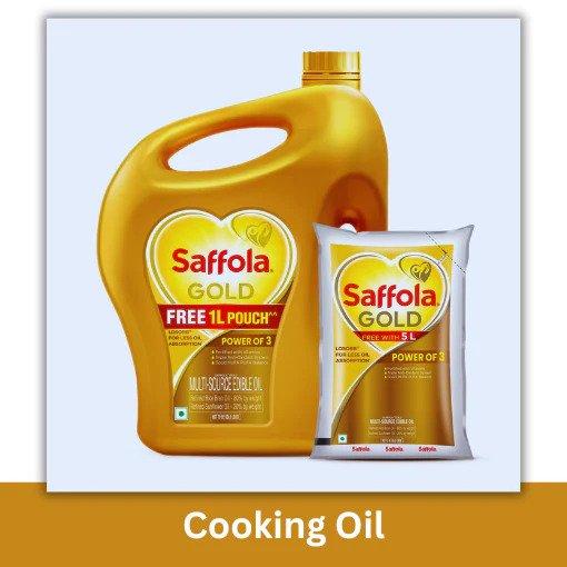 Saffola Gold Edible Oil 5 Ltr + 1 Ltr Free Pouch