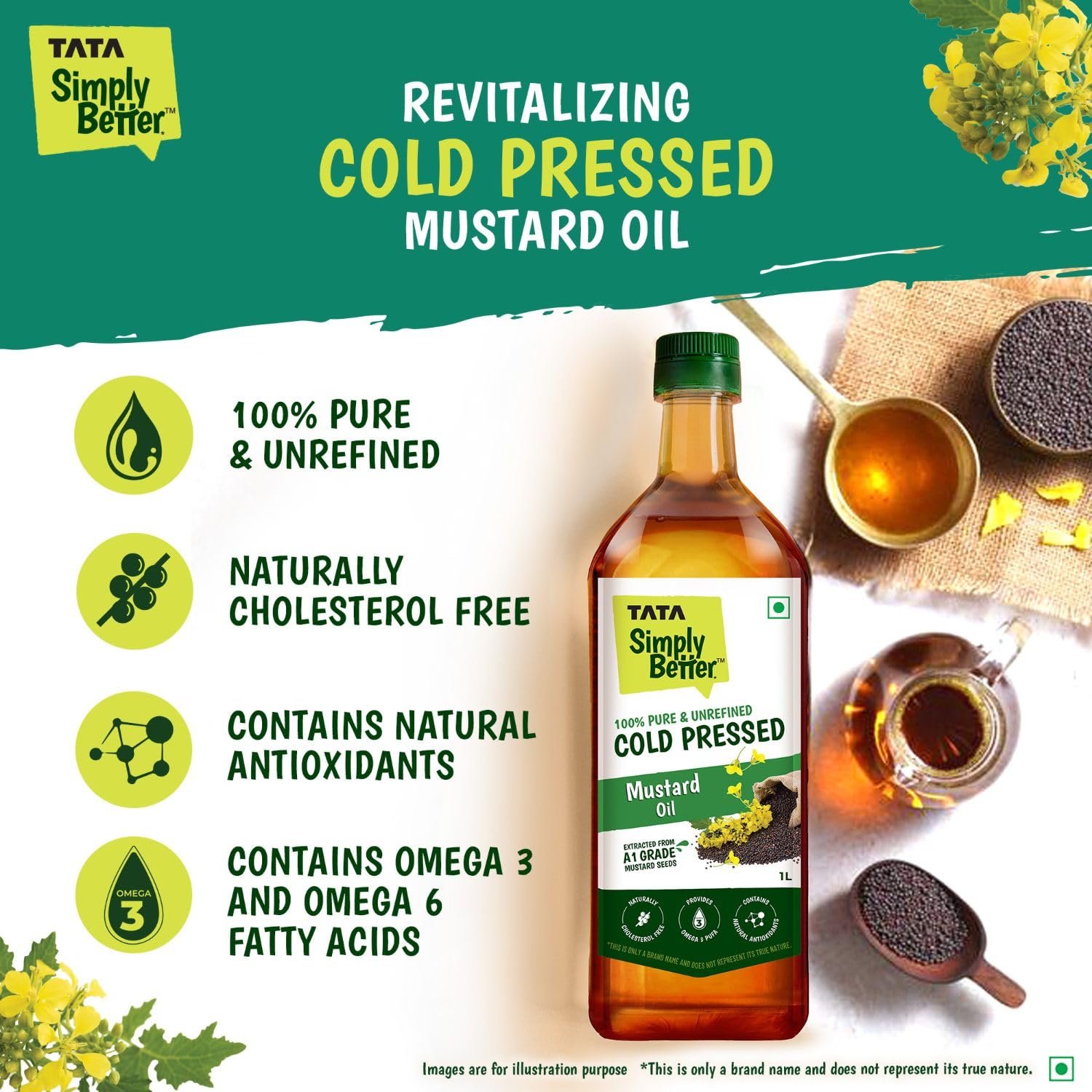 Tata Cold Pressed Musturd Oil 1 Ltr