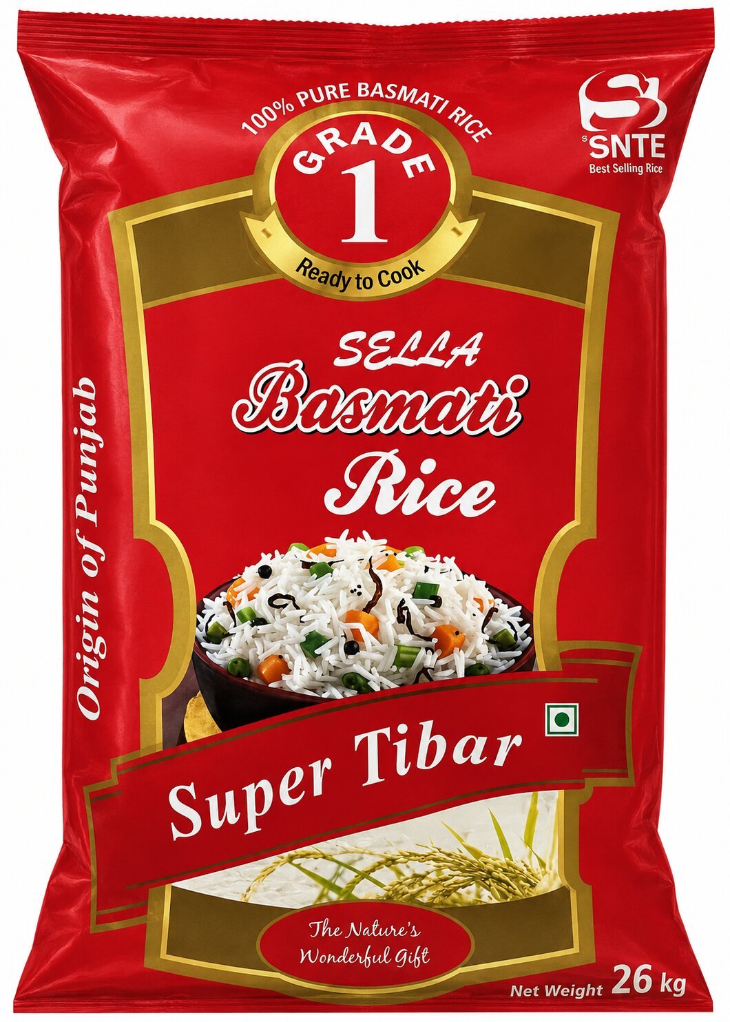 SNT Sella Basmati Rice Super Tiber 26 Kg