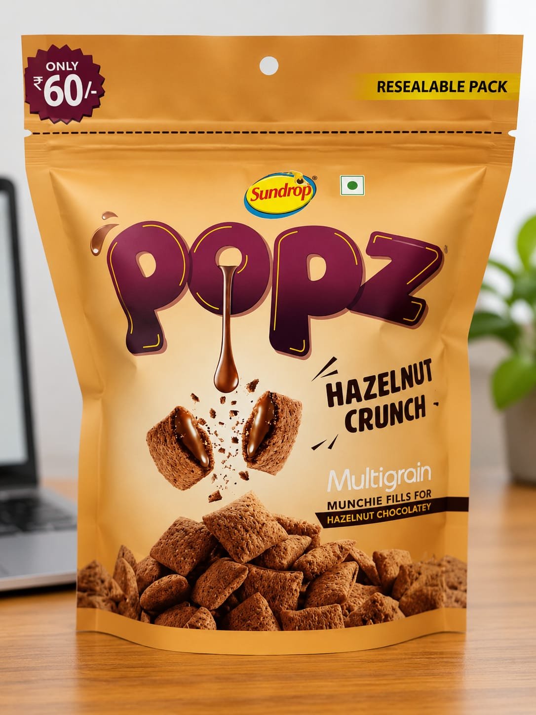 Sundrop Multigrain Hazelnut Crunch Popz 140 g