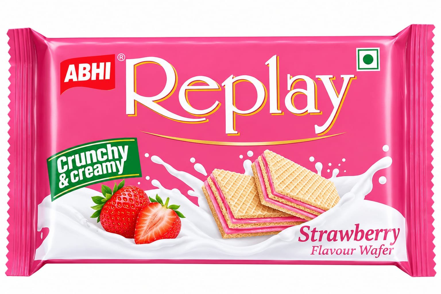 Replay Crunchy & Creamy Strawberry Flavour Wafer