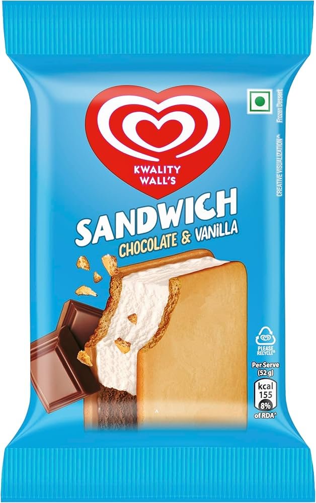 Kwality Walls Sandwich Chocolate & Vanilla