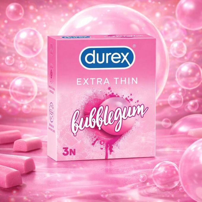 Durex Extra Thin Bubblegum Condoms (Pack of 3)