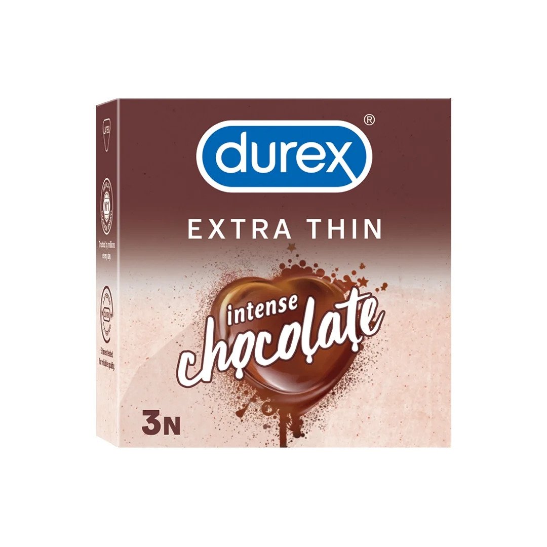 Durex Extra Thin Intense Chocolate Condoms (Pack of 3)