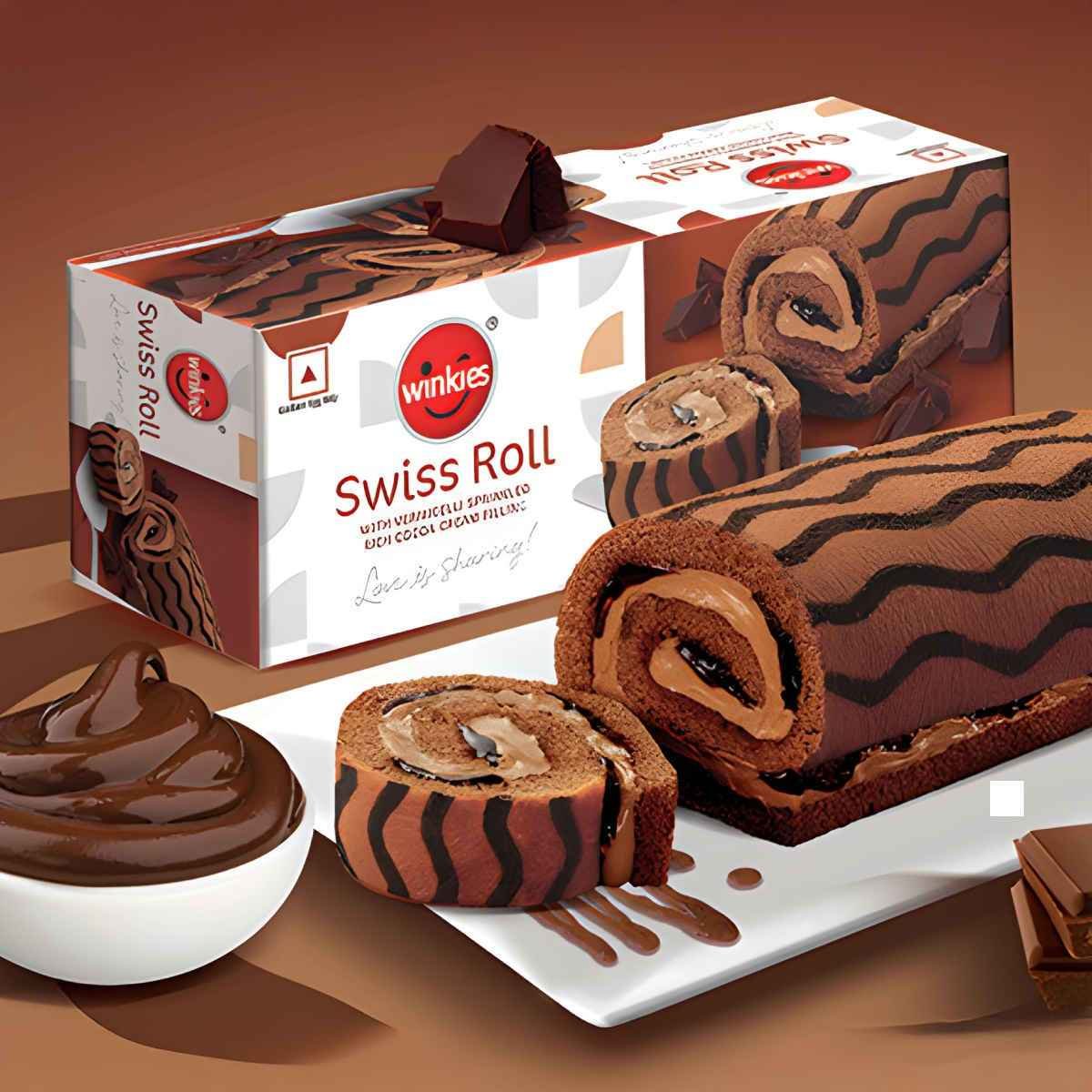 Winkies Swiss Roll with Choco & Cocoa Cream Filling