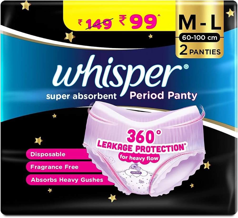 Whisper Super Absorbent Period Panty (M-L) (2 Panties)